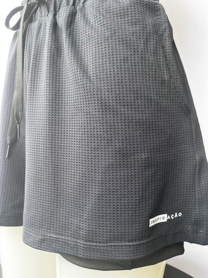 SHORT DUPLO FEMININO - Preto
