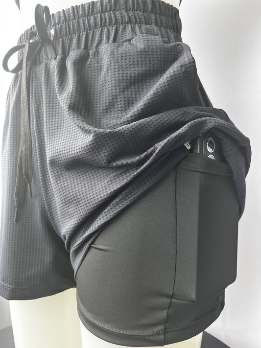 SHORT DUPLO FEMININO - Preto