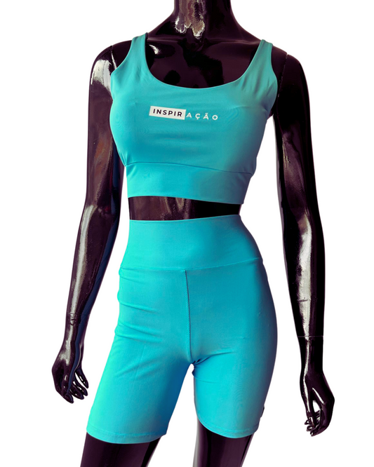 CONJUNTO FITNESS TOP ESTRELA E BERMUDA - Azul Royal